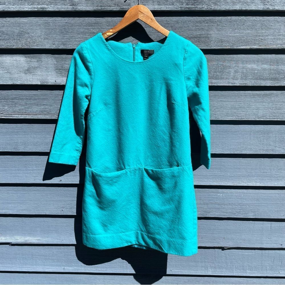 J. Crew teal half sleeve dress 2P